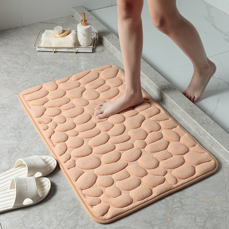 Non Slip Pebble Stone Bathroom Floor Door Mat