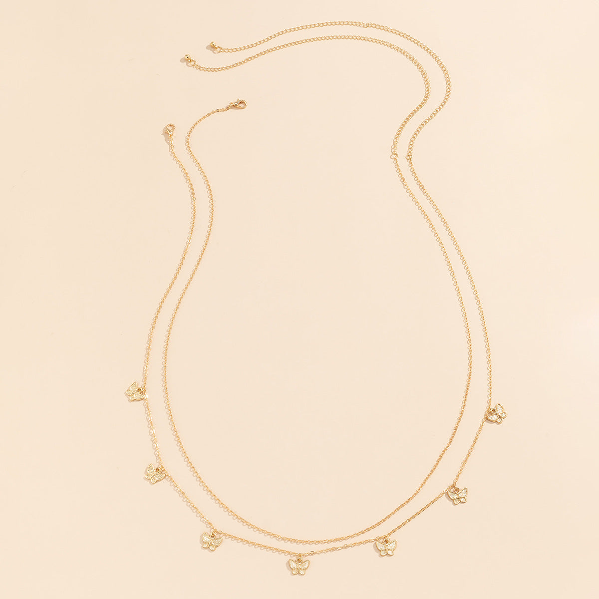 Tassel Butterfly Pendant Double Waist Chain