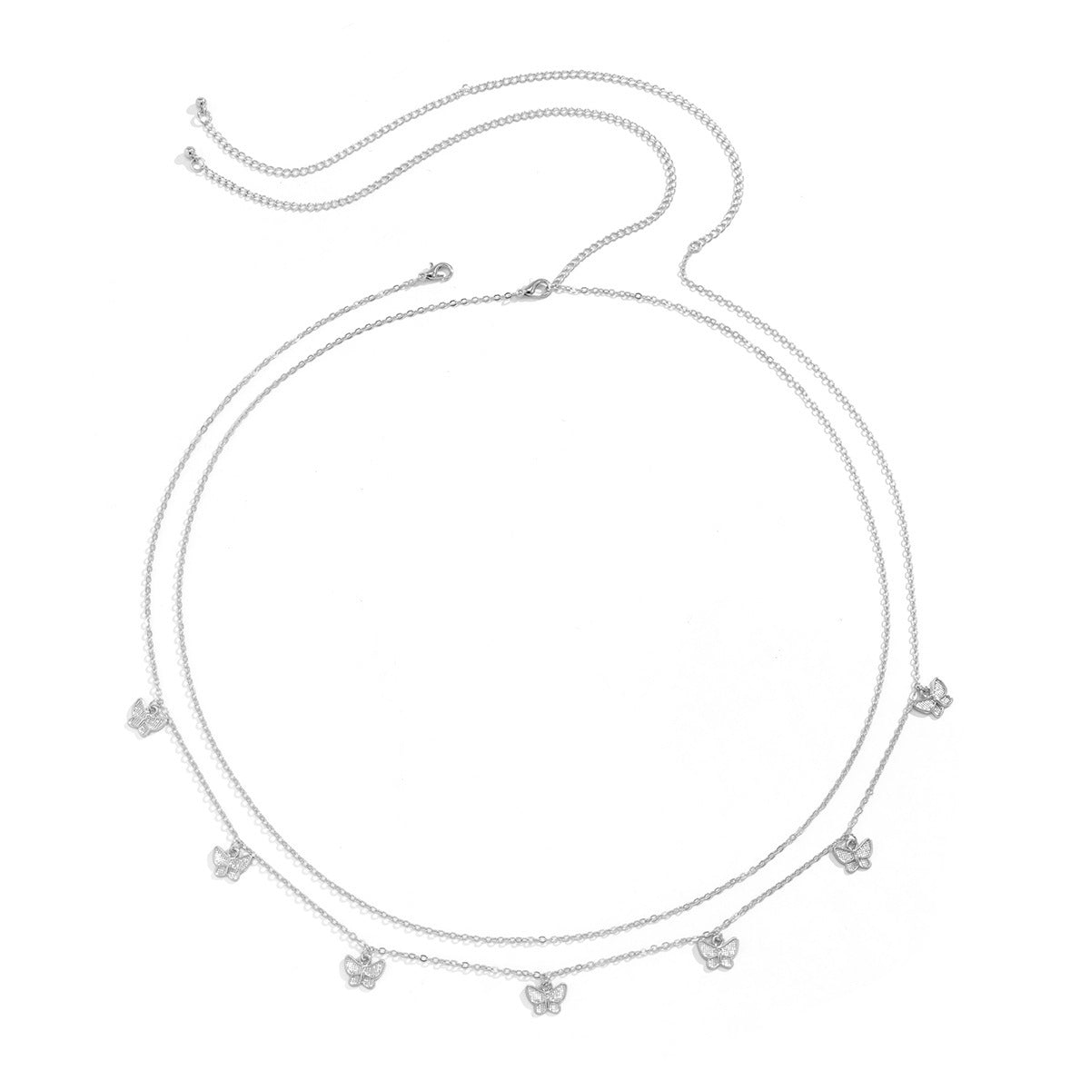 Tassel Butterfly Pendant Double Waist Chain