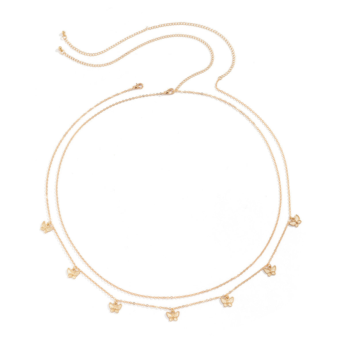 Tassel Butterfly Pendant Double Waist Chain
