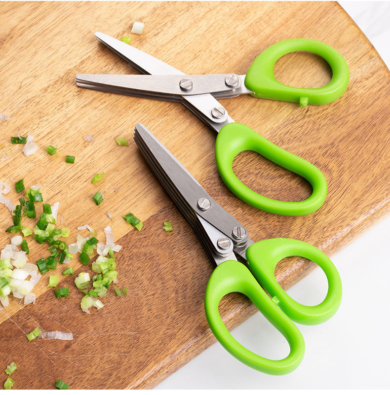 Stainless Steel Multi Layer Herb Scissors Tool