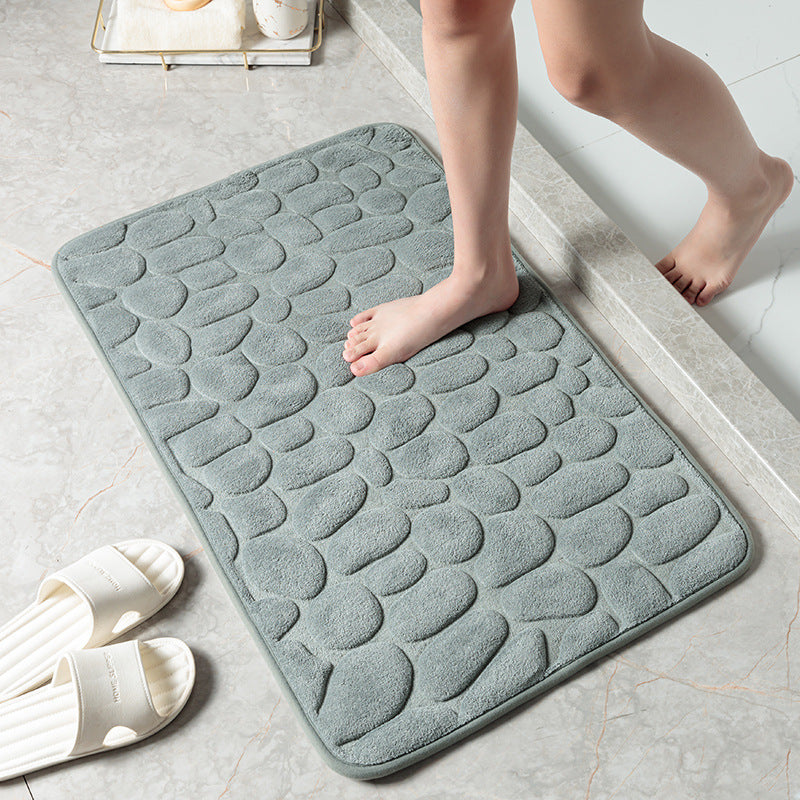 Non Slip Pebble Stone Bathroom Floor Door Mat