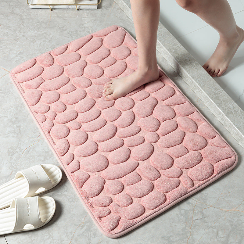 Non Slip Pebble Stone Bathroom Floor Door Mat