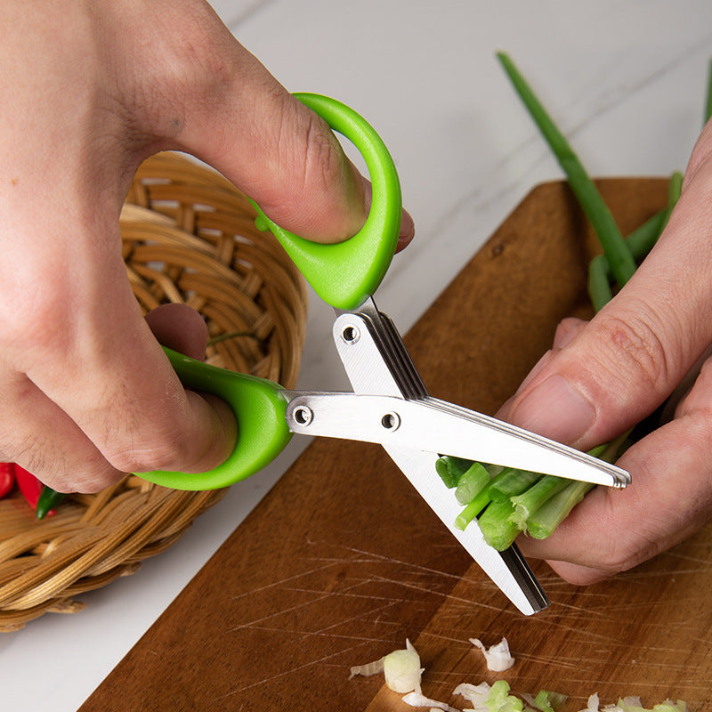 Stainless Steel Multi Layer Herb Scissors Tool