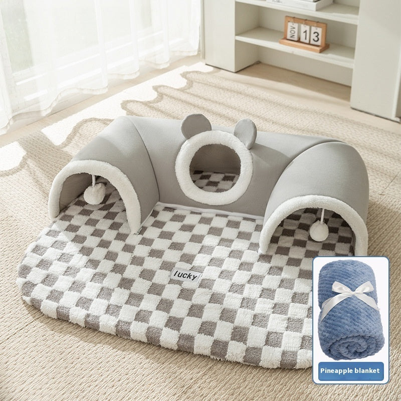 Foldable Tunnel Play and Sleep Nest for Cats