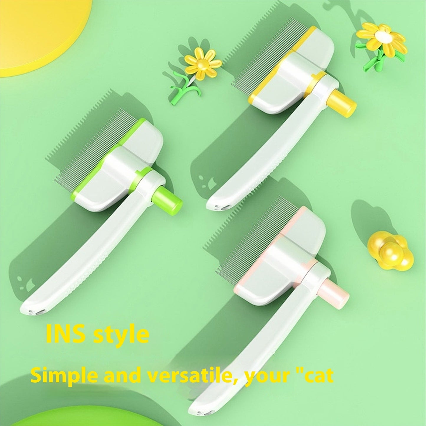 Removes Pet Fleas Loose With Hair Brush Tool
