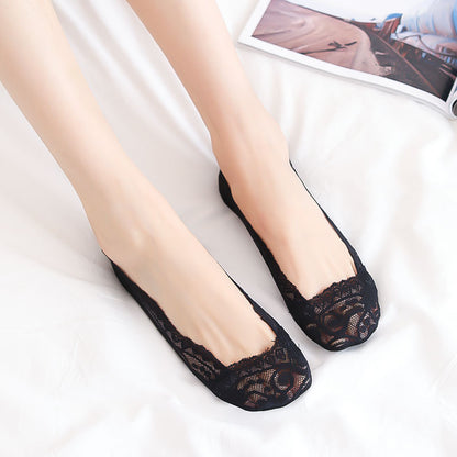 Women’s Lace Non Slip Cotton Boat Socks