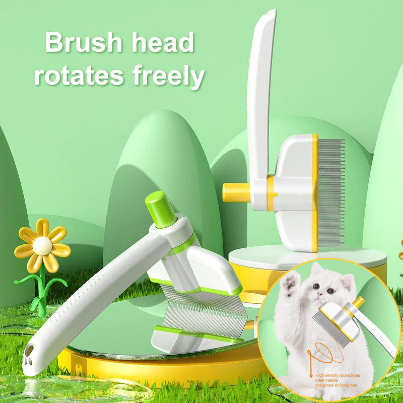 Removes Pet Fleas Loose With Hair Brush Tool