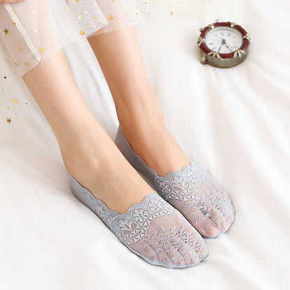 Women’s Lace Non Slip Cotton Boat Socks