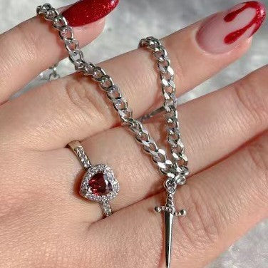 One-Stroke Couple Ring and Bracelet Gift Set