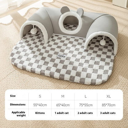 Foldable Tunnel Play and Sleep Nest for Cats