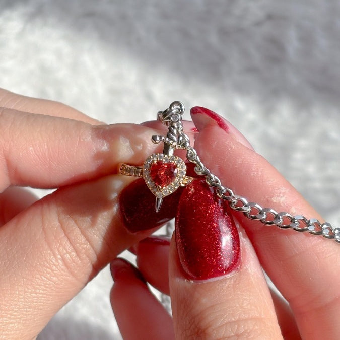 One-Stroke Couple Ring and Bracelet Gift Set