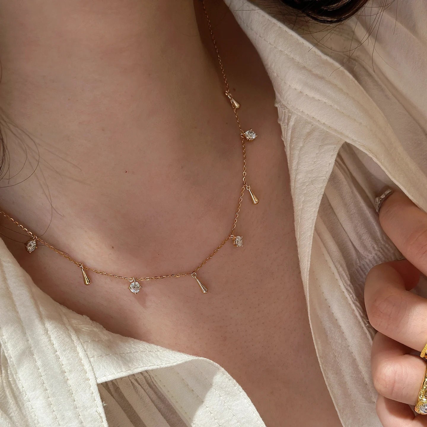 Cross Double Color Gold Pendant Necklace