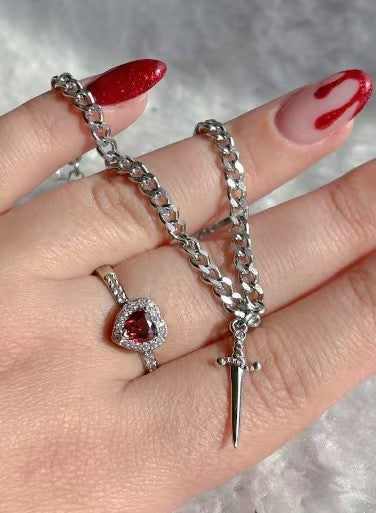 One-Stroke Couple Ring and Bracelet Gift Set