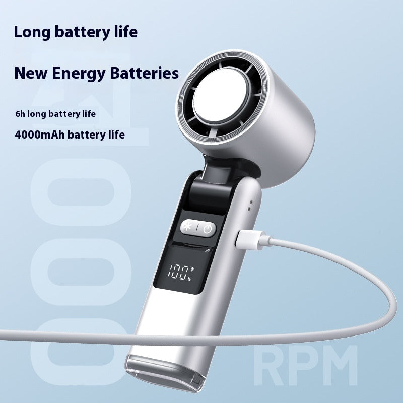 USB Mini Turbo Fan with Display Easy to Carry