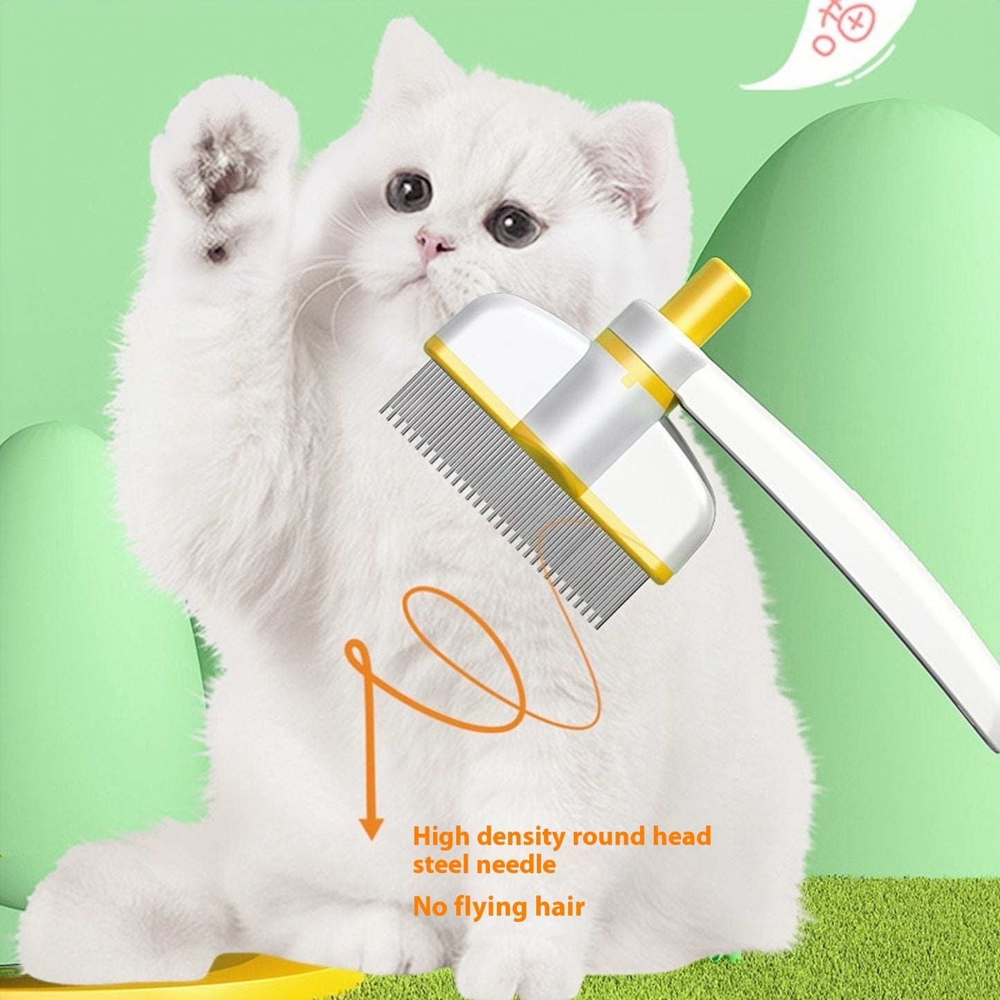 Removes Pet Fleas Loose With Hair Brush Tool