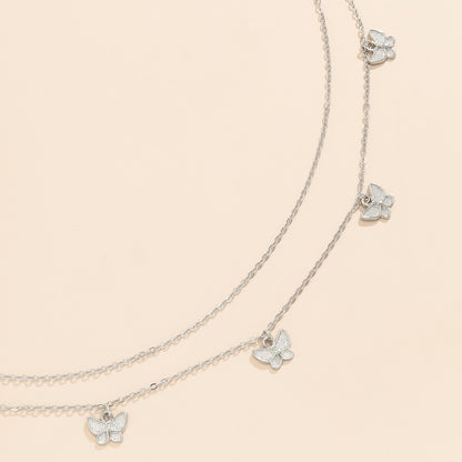 Tassel Butterfly Pendant Double Waist Chain