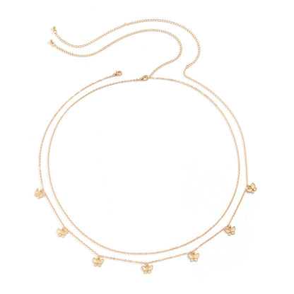 Tassel Butterfly Pendant Double Waist Chain